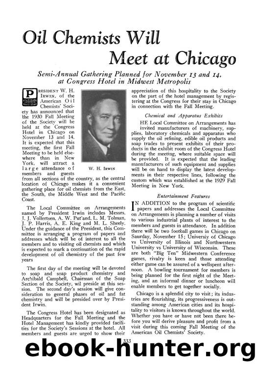 Oil chemists will meet at Chicago by Unknown