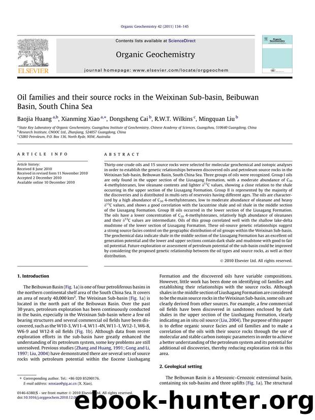 Oil families and their source rocks in the Weixinan Sub-basin, Beibuwan Basin, South China Sea by Baojia Huang & Xianming Xiao & Dongsheng Cai & R.W.T. Wilkins & Mingquan Liu
