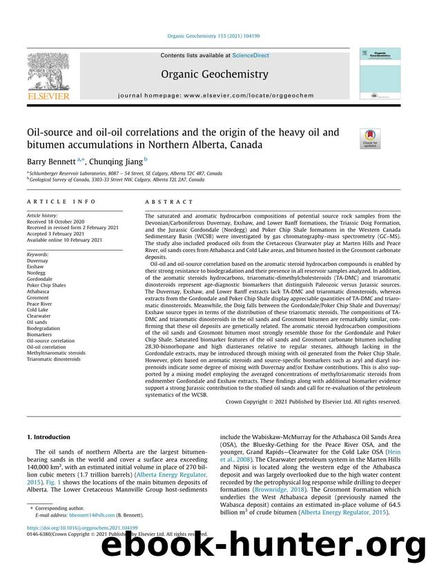 Oil-source and oil-oil correlations and the origin of the heavy oil and bitumen accumulations in Northern Alberta, Canada by Barry Bennett