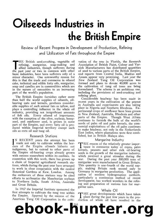 Oilseeds industries in the British empire by Unknown