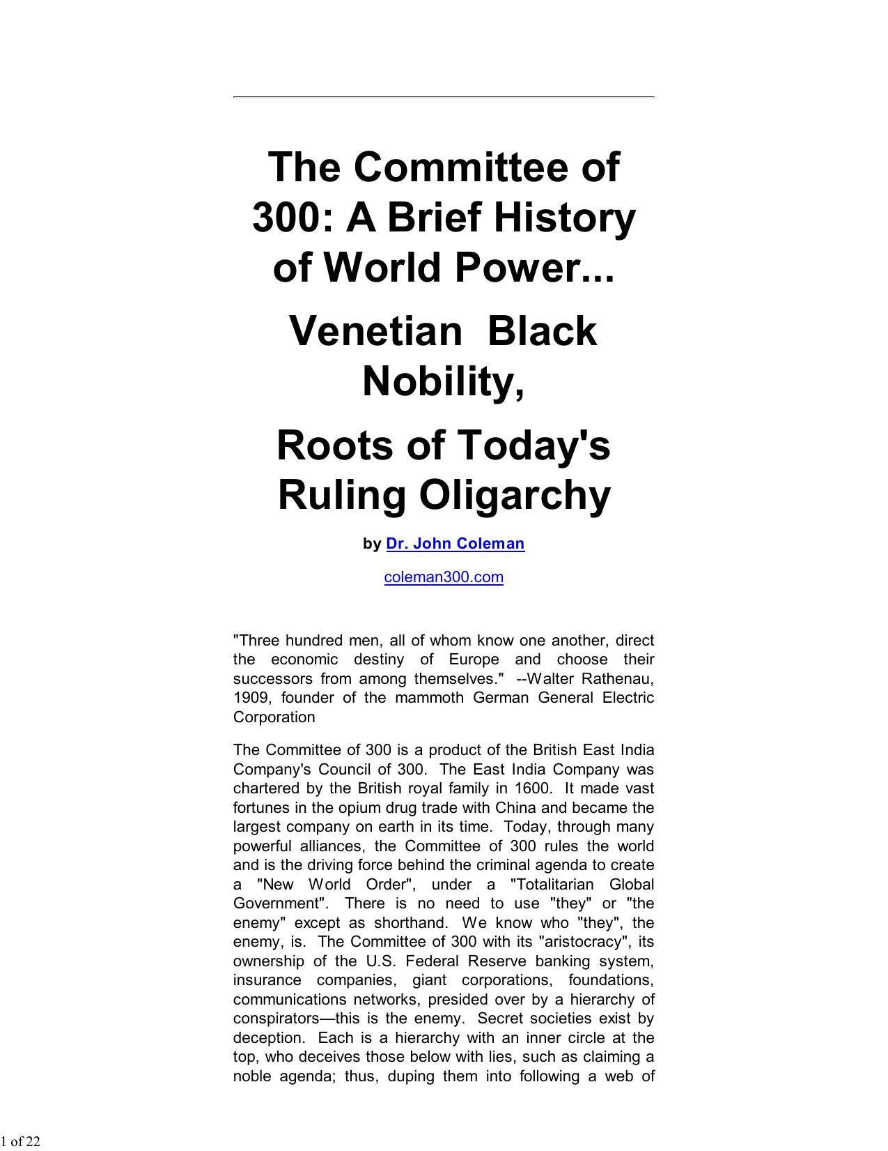 Oligarchy - Venetian Black Nobility by HP_Administrator