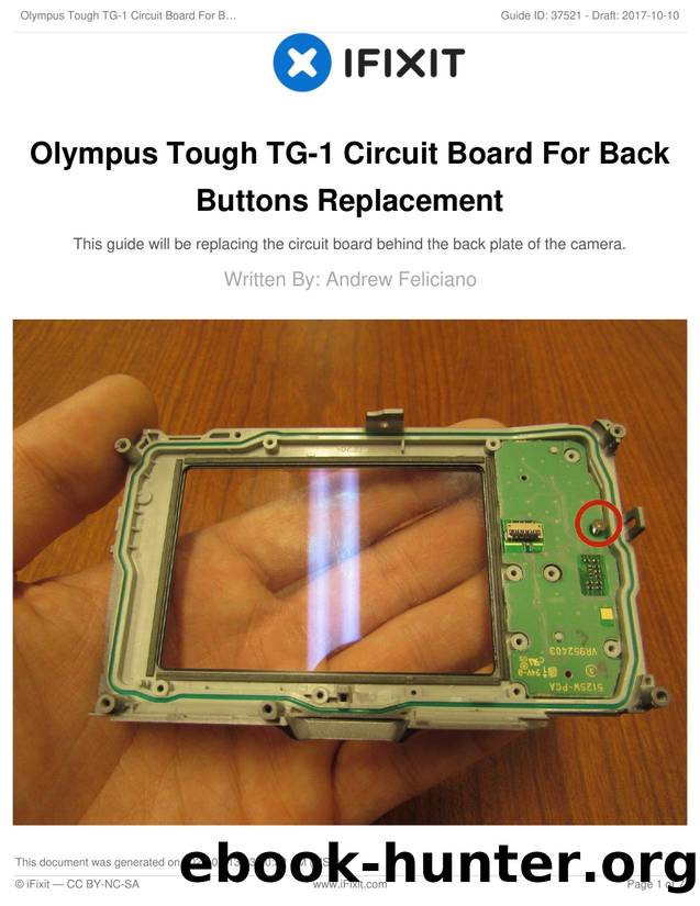 Olympus Tough TG-1 Circuit Board For Back Buttons Replacement by Unknown