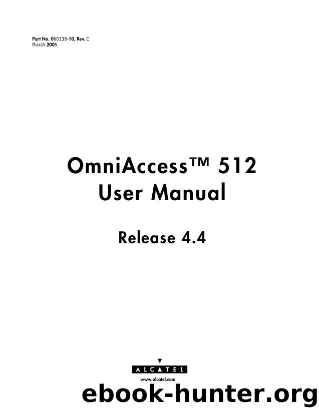 OmniAccess 512: Table of Contents by Alcatel