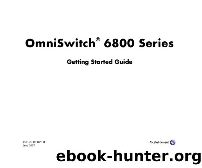 OmniSwitch 6800 Series Getting Started Guide by Alcatel-Lucent
