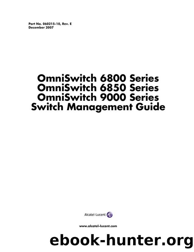 OmniSwitch 680068509000 Switch Management Guide by Alcatel-Lucent
