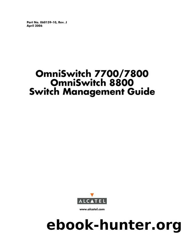 OmniSwitch 770078008800 Switch Management Guide by Alcatel Internetworking
