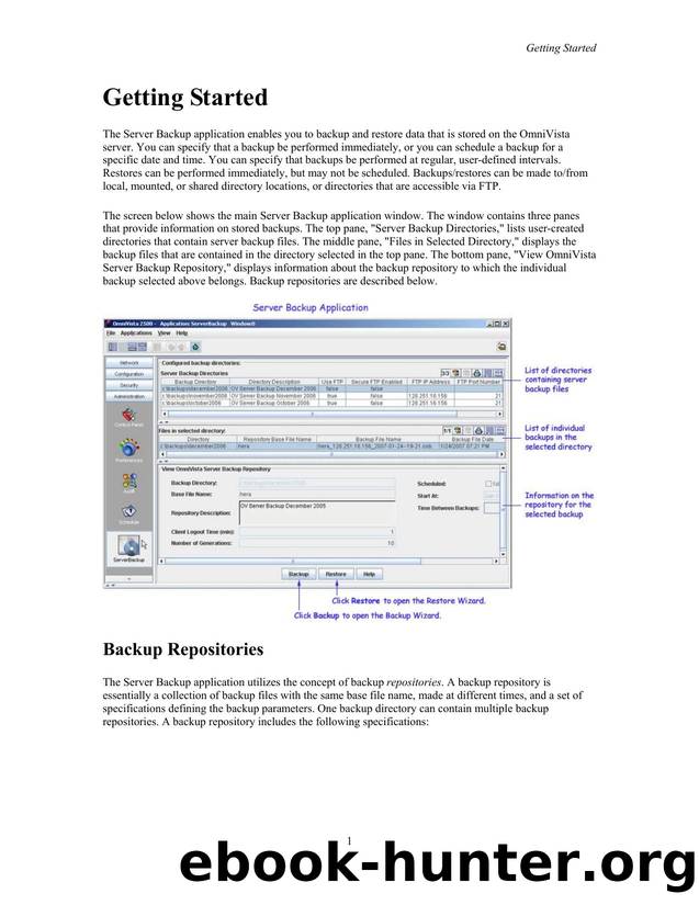 OmniVista 3.3 Server Backup Help by Alcatel