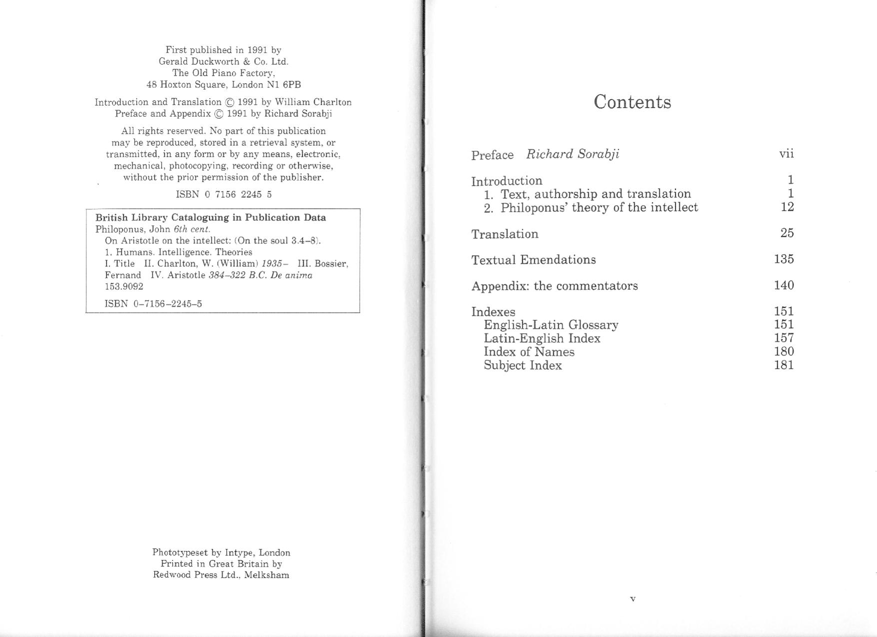 On Aristotle On the Intellect (de Anima 3.4-8) by Philoponus