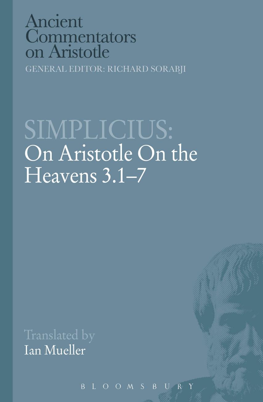 On Aristotle On the heavens 3.1-7 by Aristotle;Mueller Ian;of Cilicia Simplicius