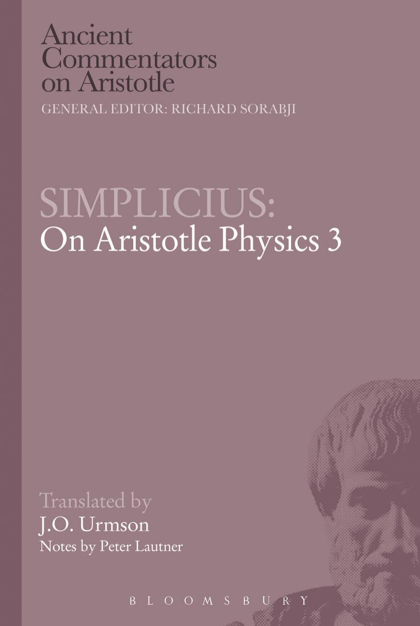 On Aristotle Physics 3 by Lautner Peter;de Cilicie. Simplicius;Urmson James Opie
