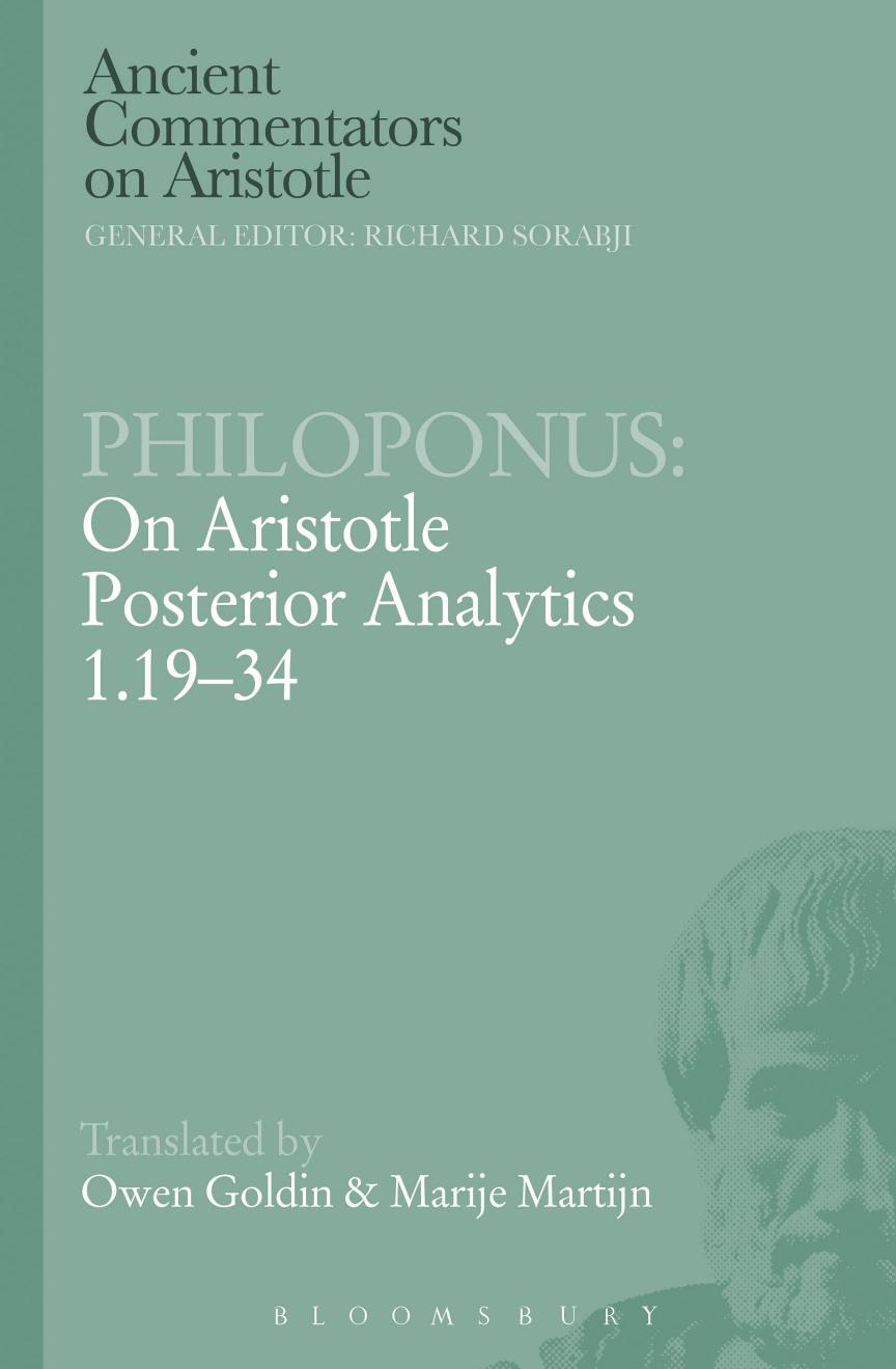 On Aristotle Posterior analytics 1.19-34 by Goldin Owen;Philoponus Johannes