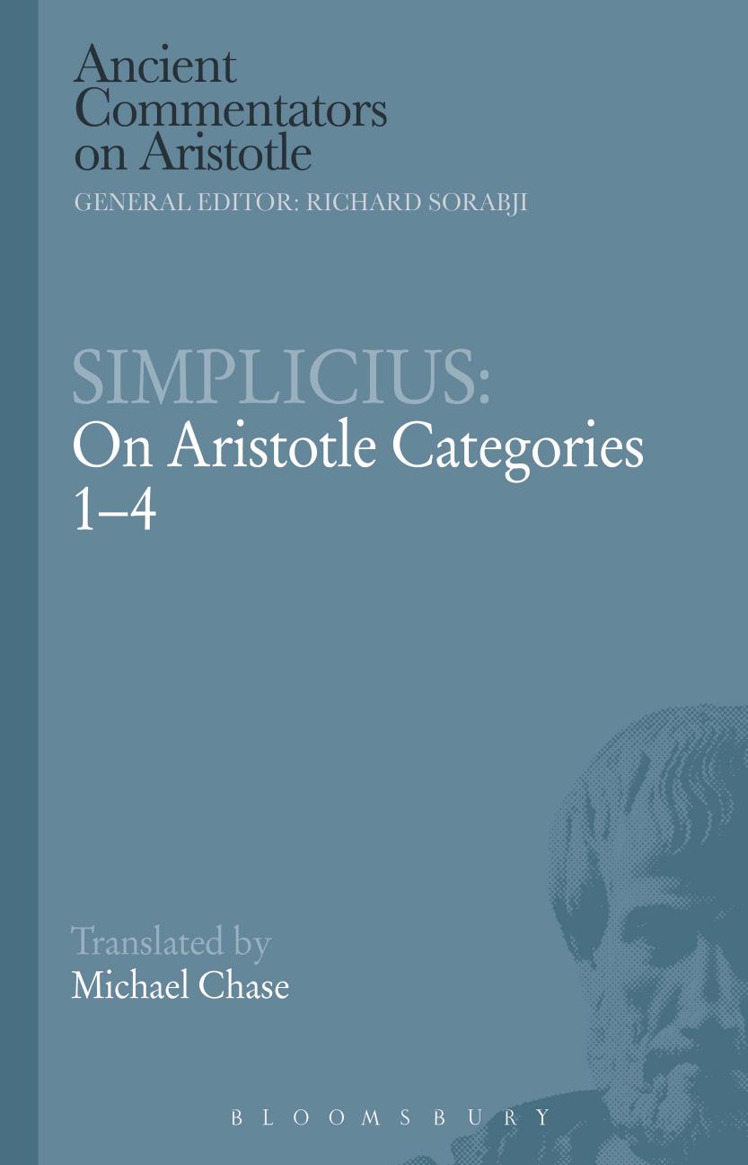 On Aristotle categories 1-4 by of Cilicia Simplicius;Aristotle.;Chase Michael