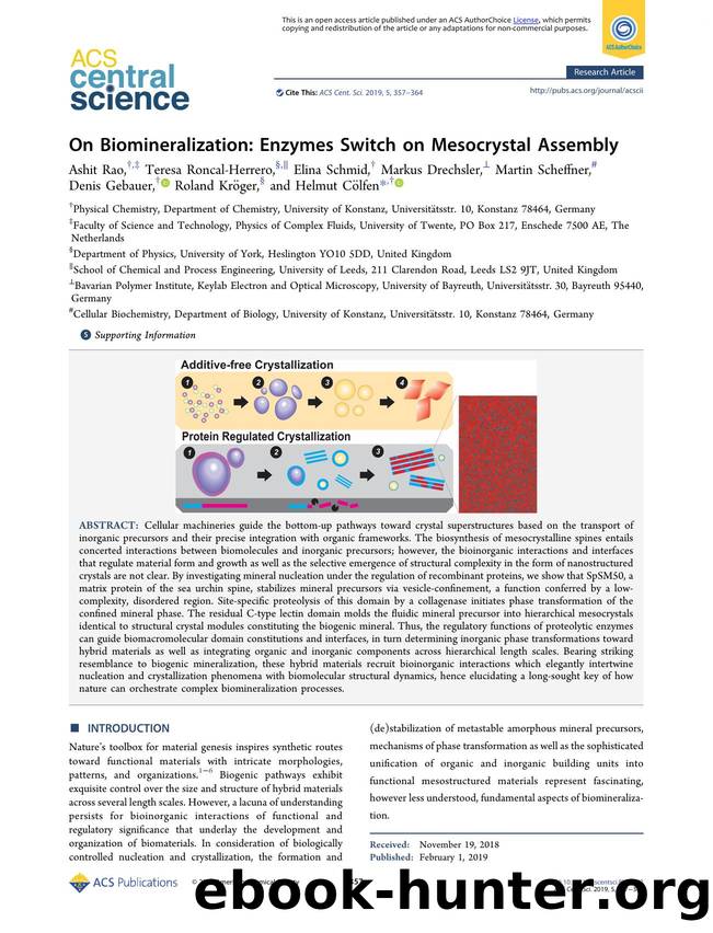 On Biomineralization: Enzymes Switch on Mesocrystal Assembly by unknow