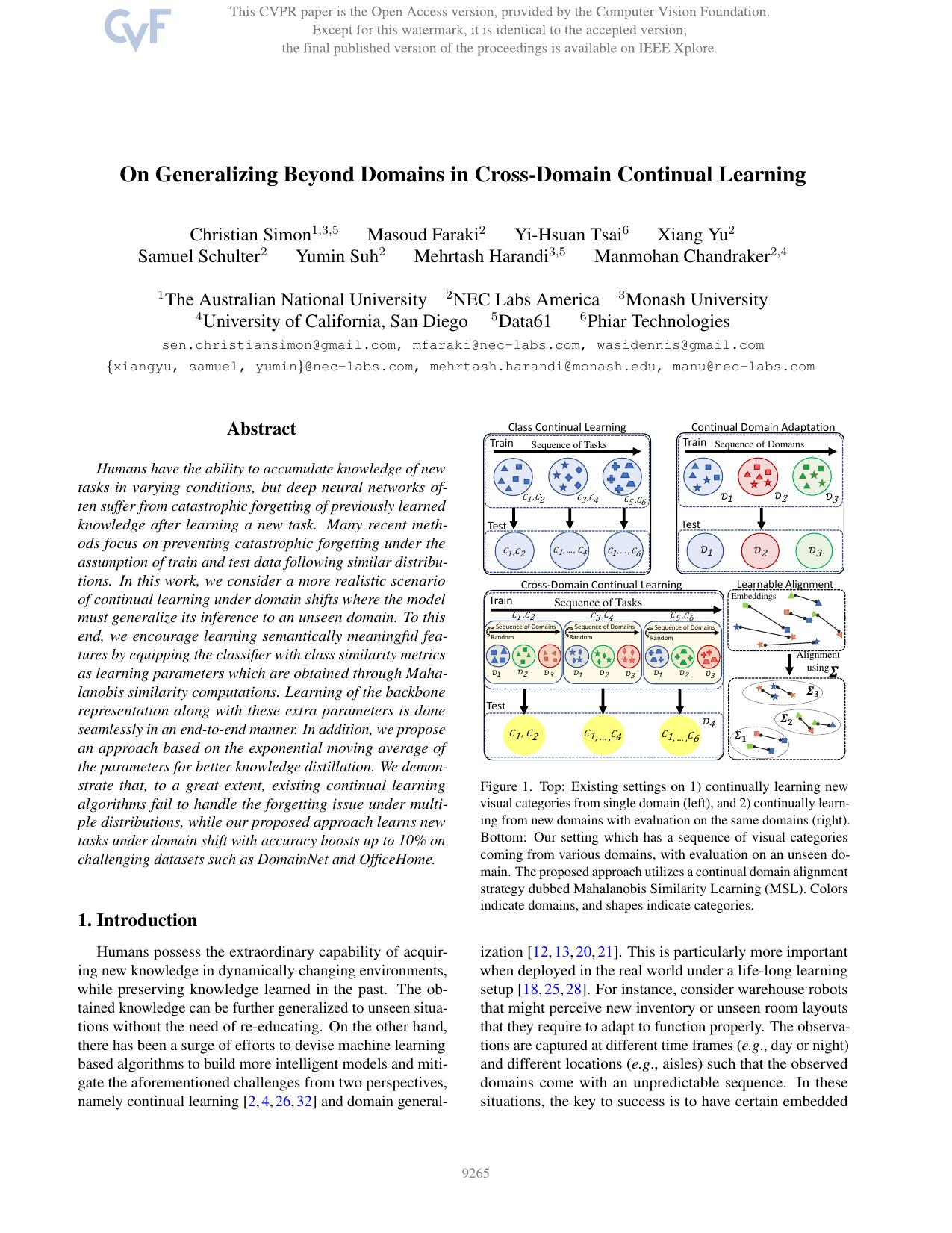 On Generalizing Beyond Domains in Cross-Domain Continual Learning by unknow
