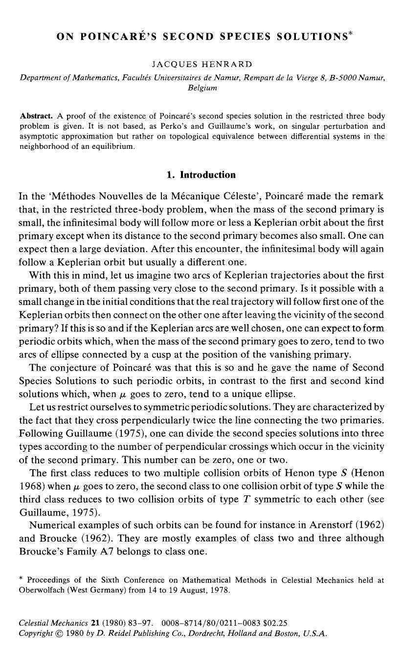 On Poincaré's second species solutions by Unknown