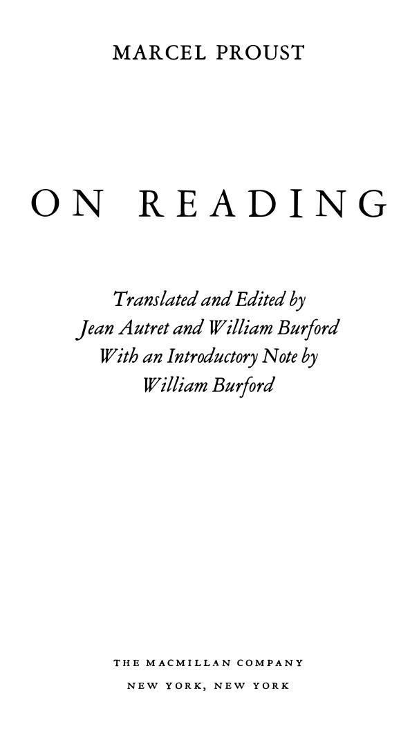 On Reading by Marcel Proust
