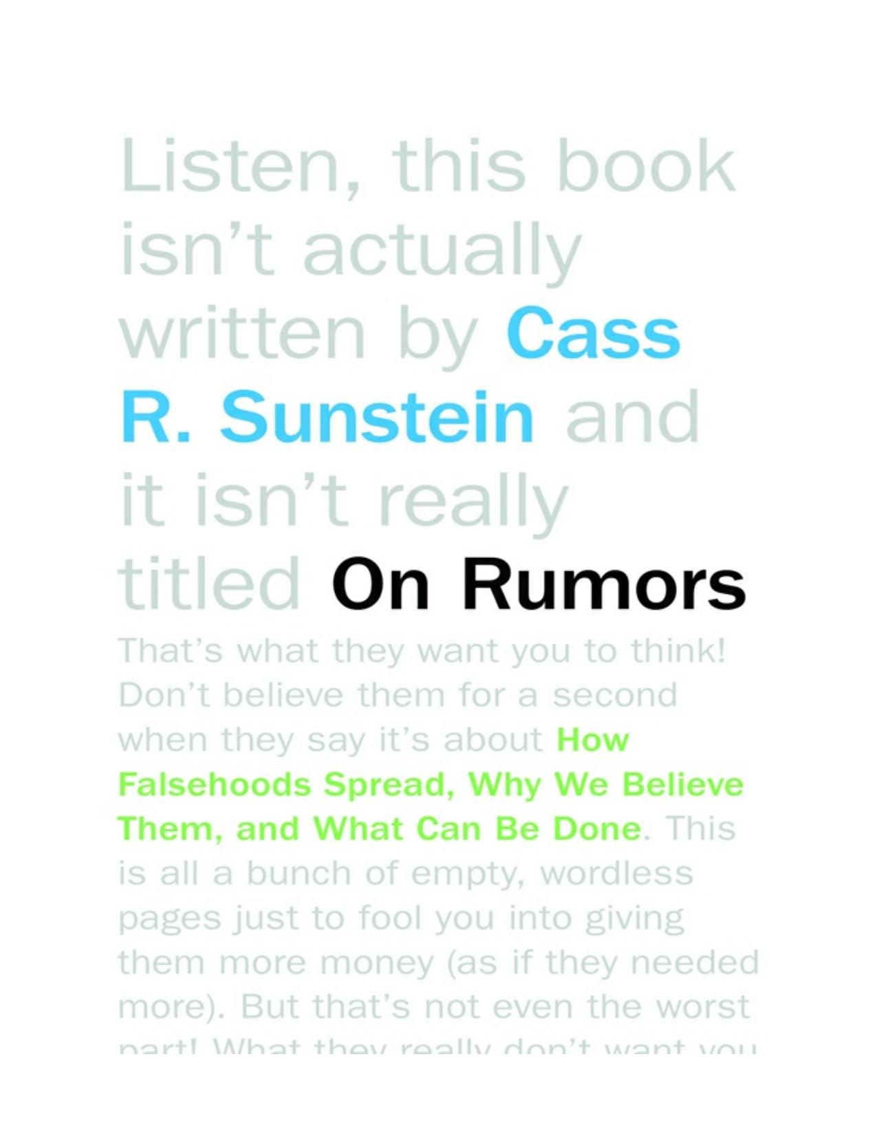 On Rumors by Sunstein Cass R