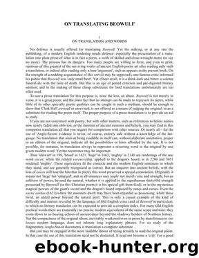 On Translating Beowulf by J.R.R.Tolkien