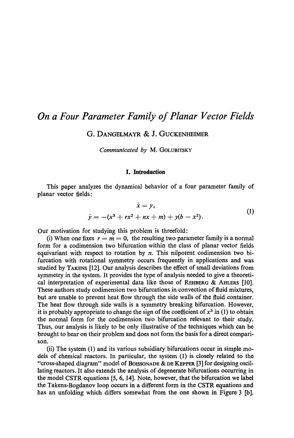 On a four parameter family of planar vector fields by Unknown