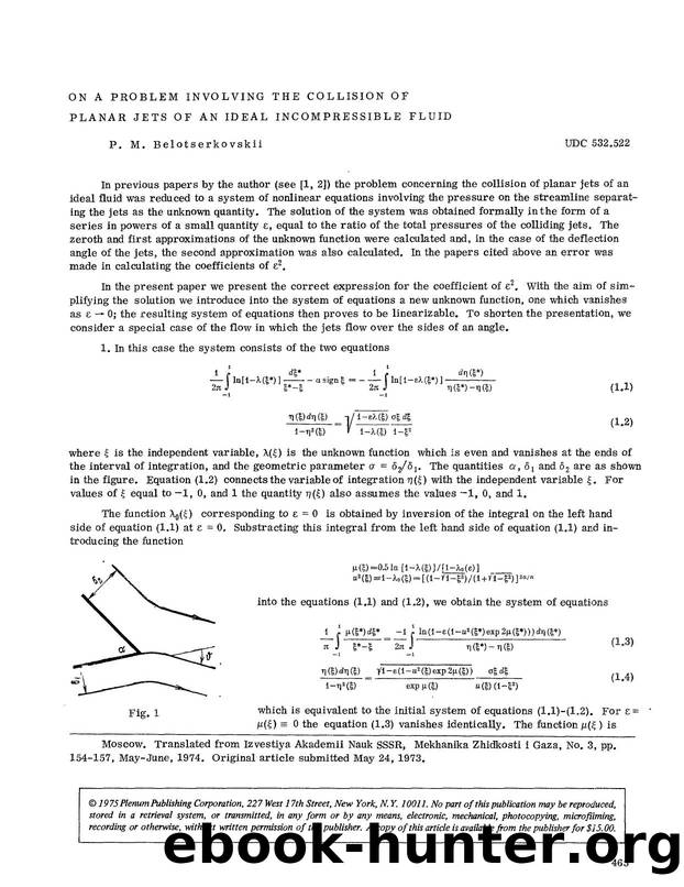 On a problem involving the collision of planar jets of an ideal incompressible fluid by Unknown