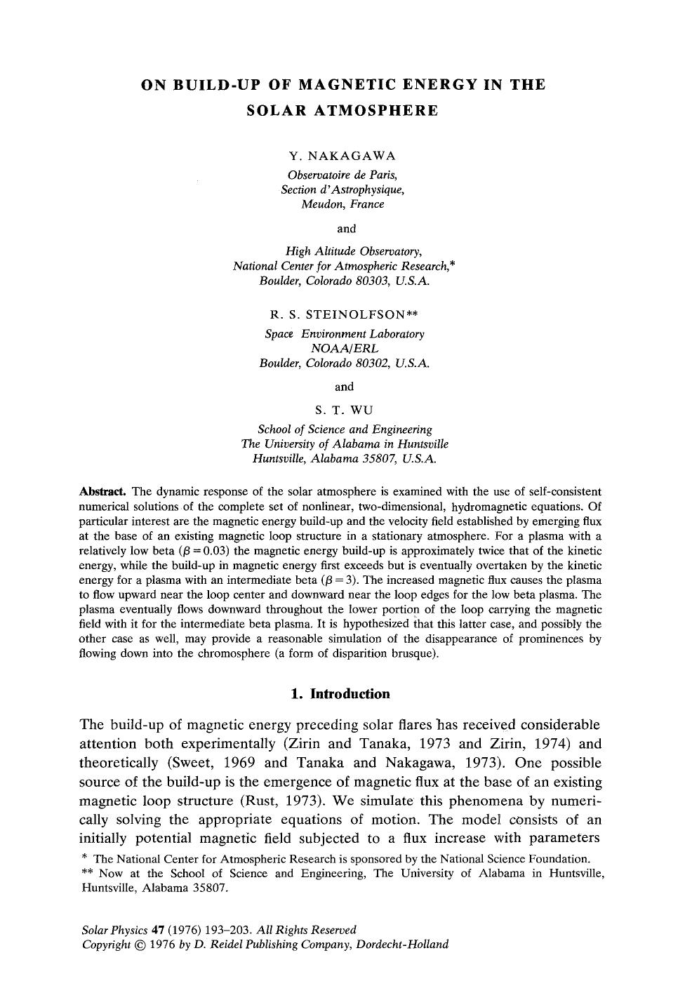 On build-up of magnetic energy in the solar atmosphere by Unknown