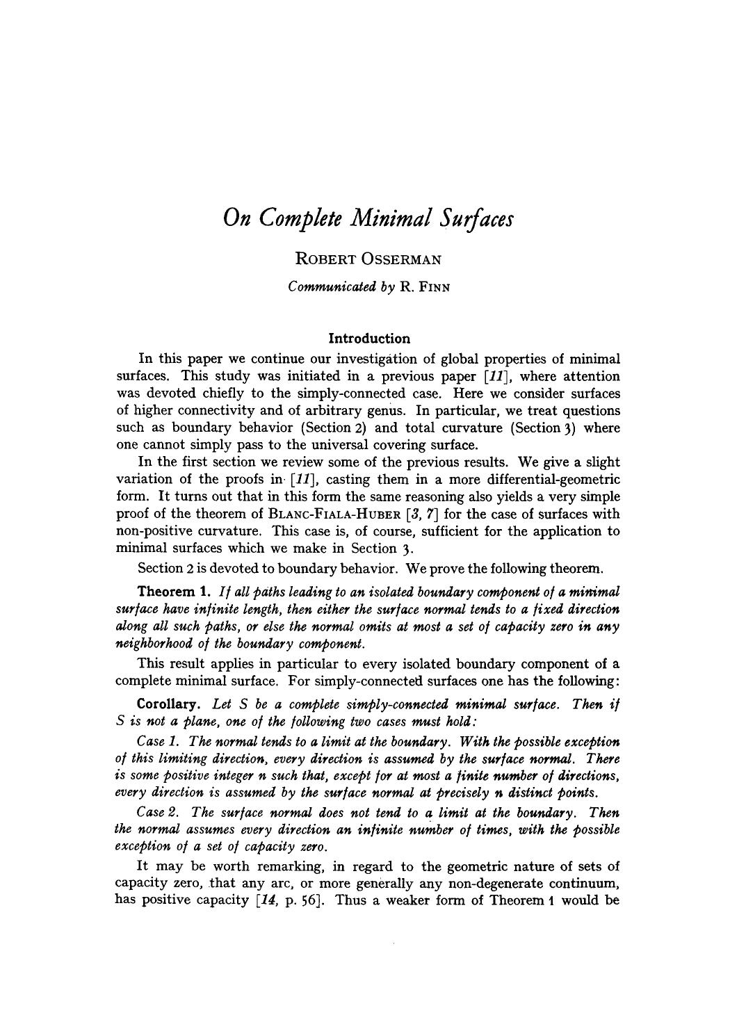 On complete minimal surfaces by Unknown