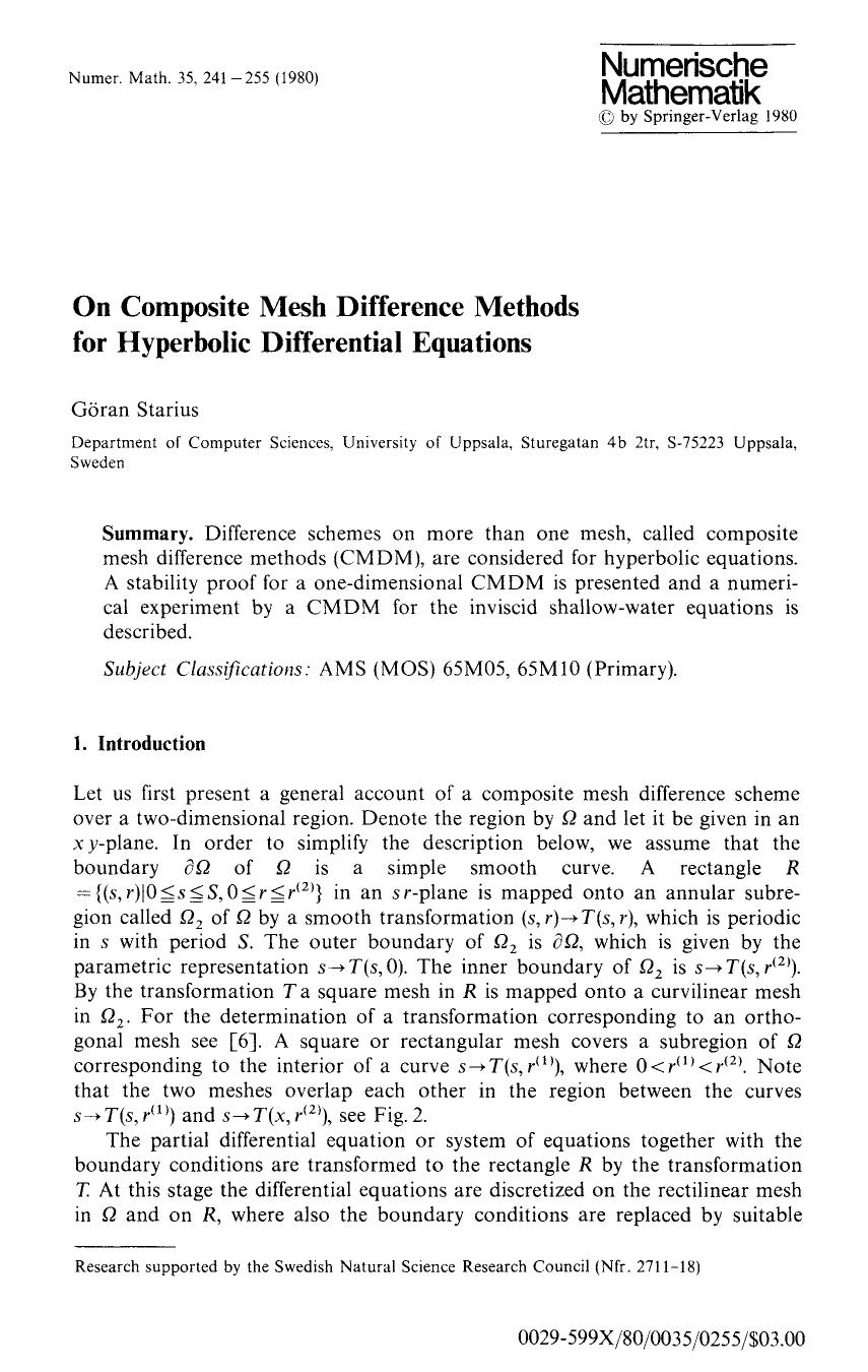 On composite mesh difference methods for hyperbolic differential equations by Unknown