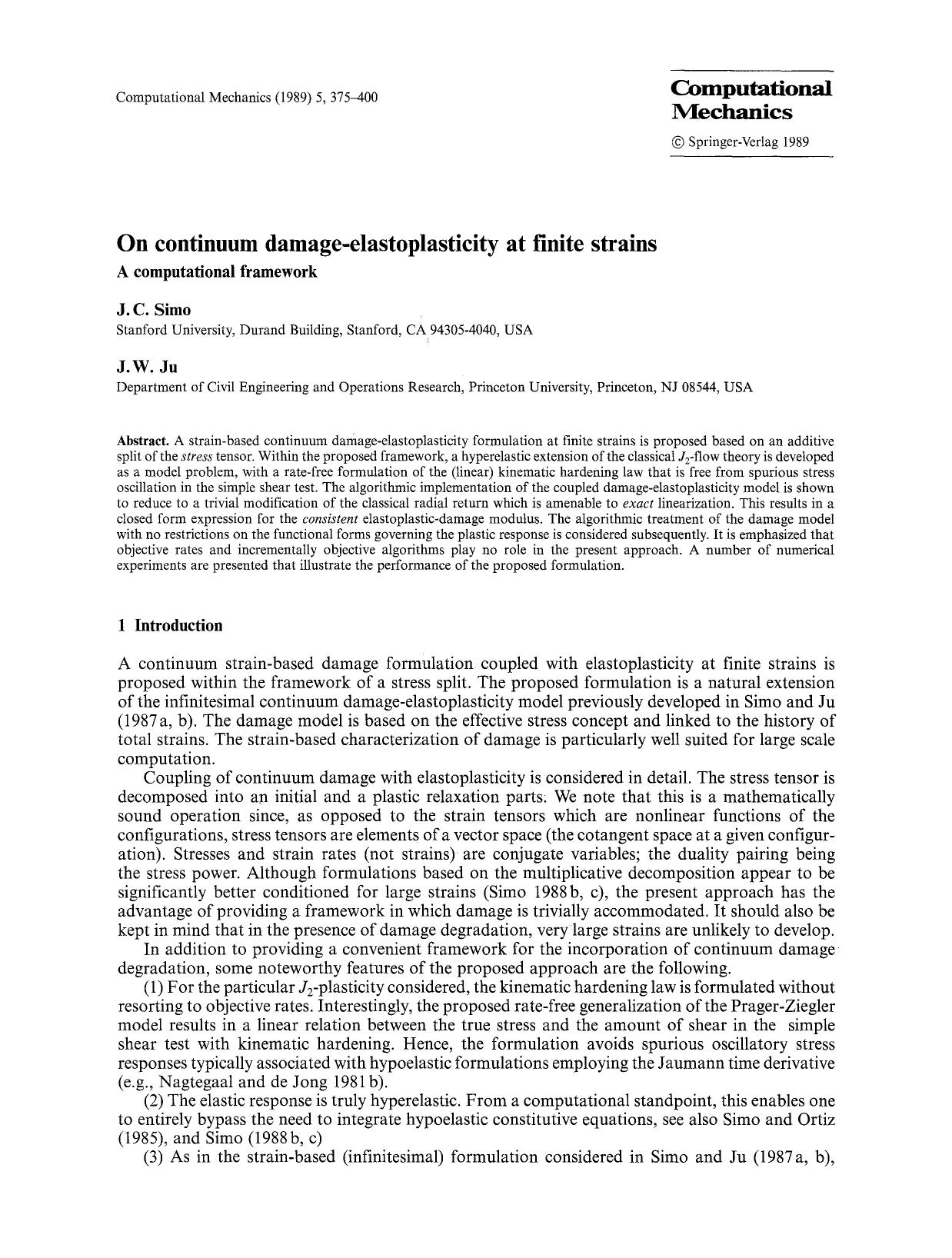 On continuum damage-elastoplasticity at finite strains by Unknown