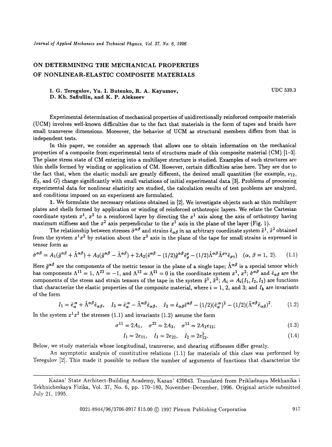 On determining the mechanical properties of nonlinear-elastic composite materials by Unknown