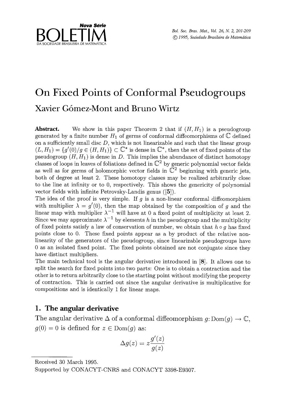 On fixed points of conformal pseudogroups by Unknown