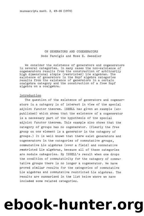 On generators and cogenerators by Unknown