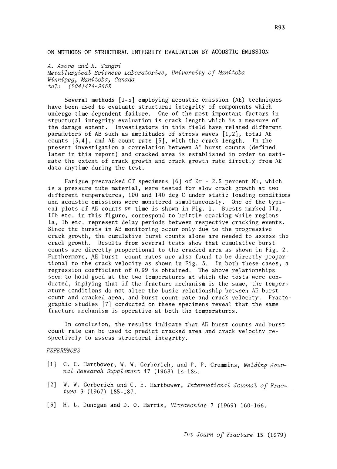 On methods of structural integrity evaluation by acoustic emission by Unknown