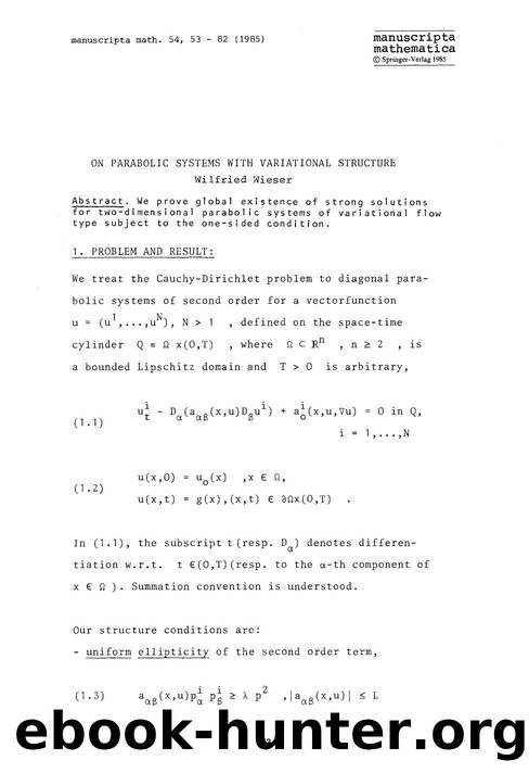 On parabolic systems with variational structure by Unknown
