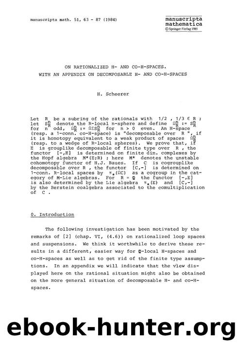 On rationalized H- and co-H-spaces with an appendix on decomposable H- and co-H-spaces by Unknown