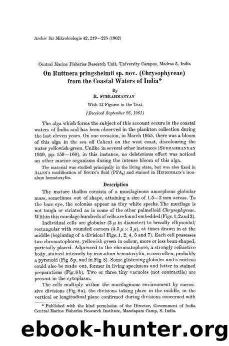 On ruttnera pringsheimii sp. nov. (Chrysophyceae) from the Coastal Waters of India by Unknown