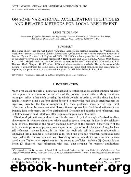 On some variational acceleration techniques and related methods for local refinement by Unknown