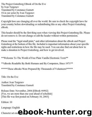 On the Eve by Ivan Turgenev