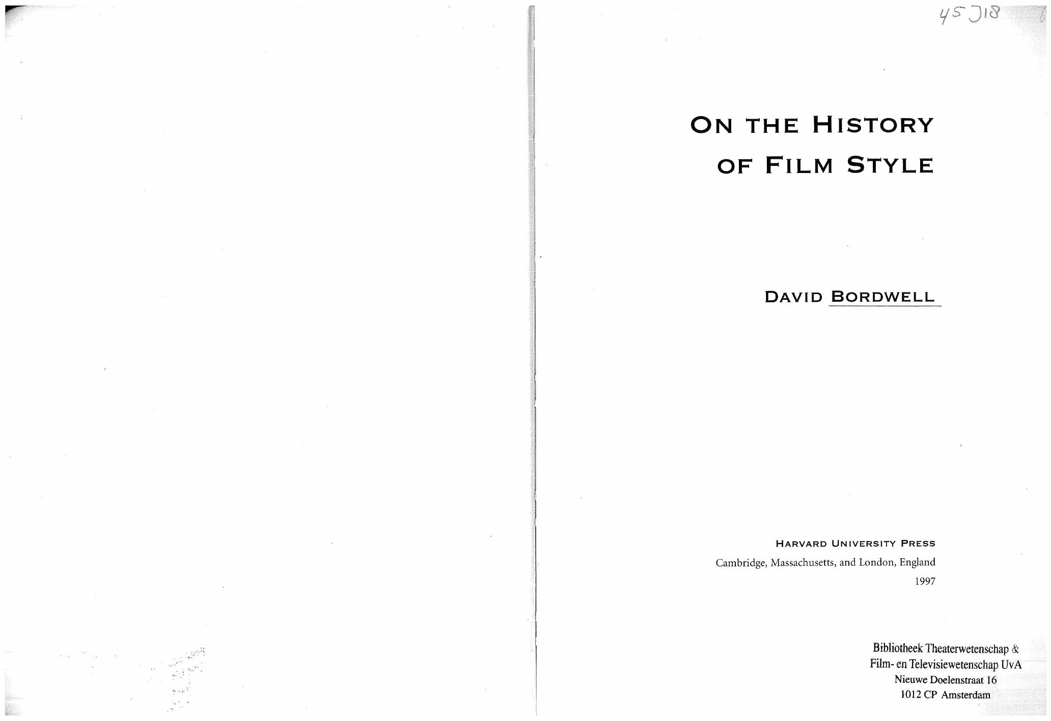 On the History of Film Style (1998) by Unknown