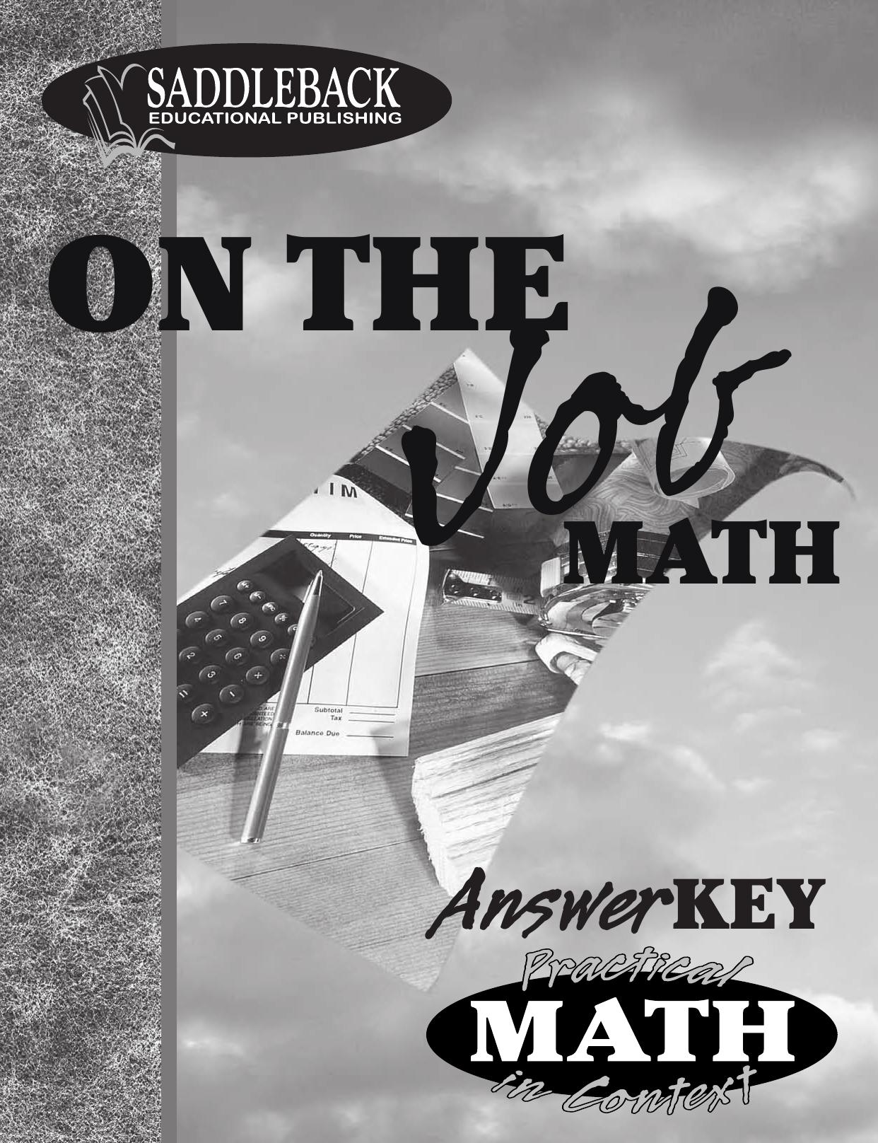On the Job Teacher Notes (Practical Math in Context) by Mary Ann Frishman