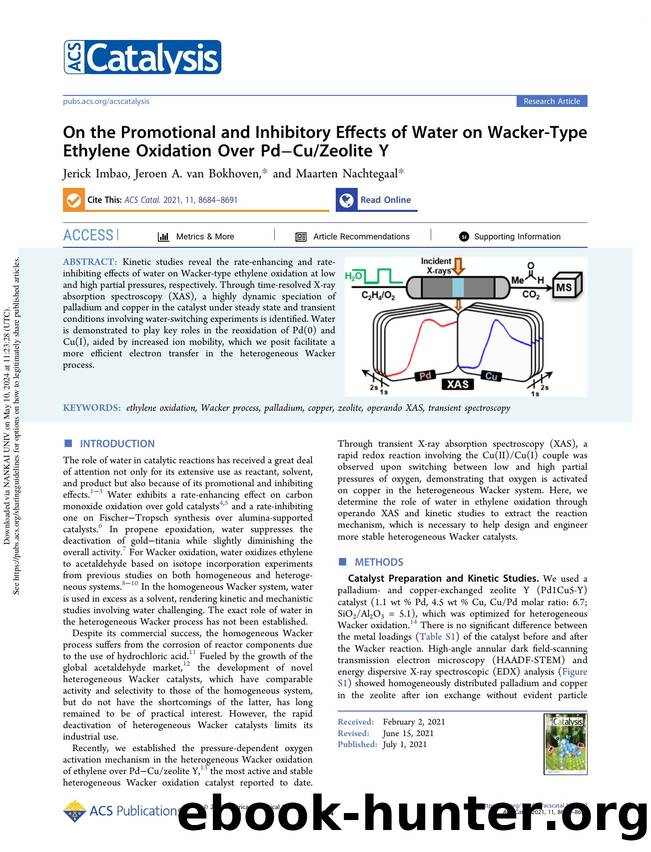 On the Promotional and Inhibitory Effects of Water on Wacker-Type Ethylene Oxidation Over PdâCuZeolite Y by Jerick Imbao Jeroen A. van Bokhoven & Maarten Nachtegaal