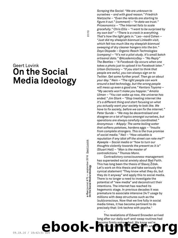 On the Social Media Ideology by Unknown