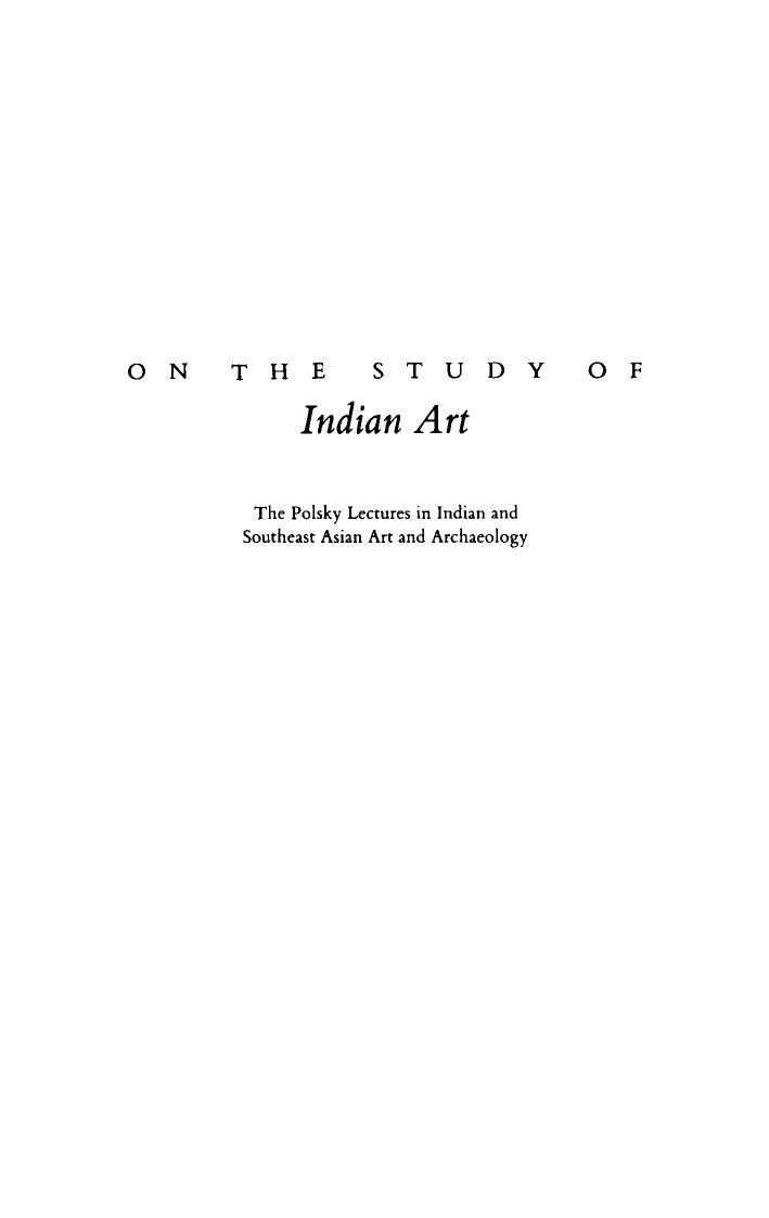 On the Study of Indian Art by Pramod Chandra