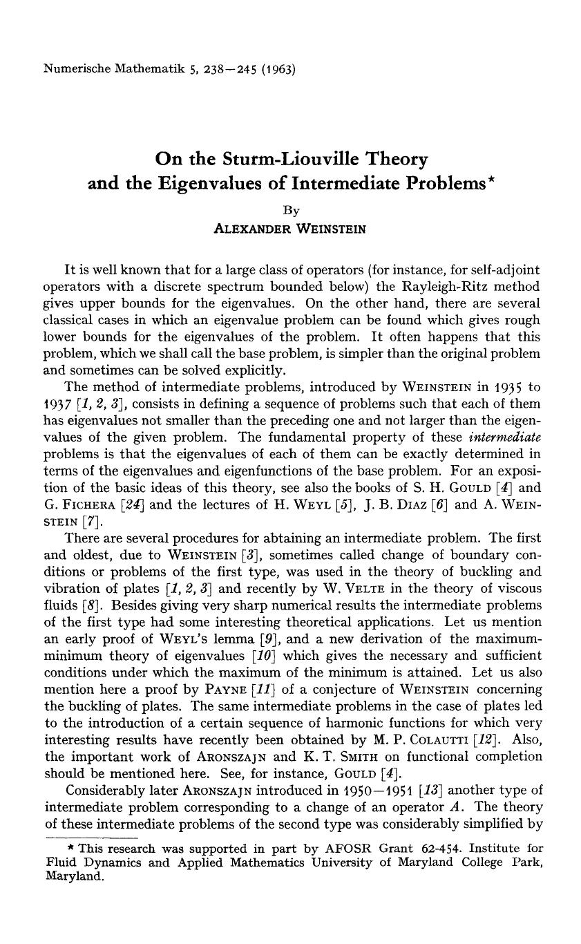On the Sturm-Liouville theory and the eigenvalues of intermediate problems by Unknown