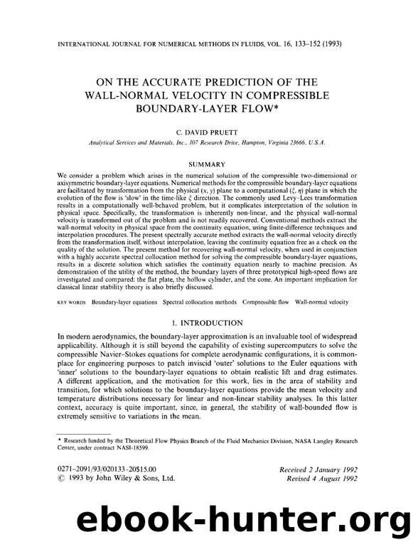 On the accurate prediction of the wall-normal velocity in compressible boundary-layer flow by Unknown