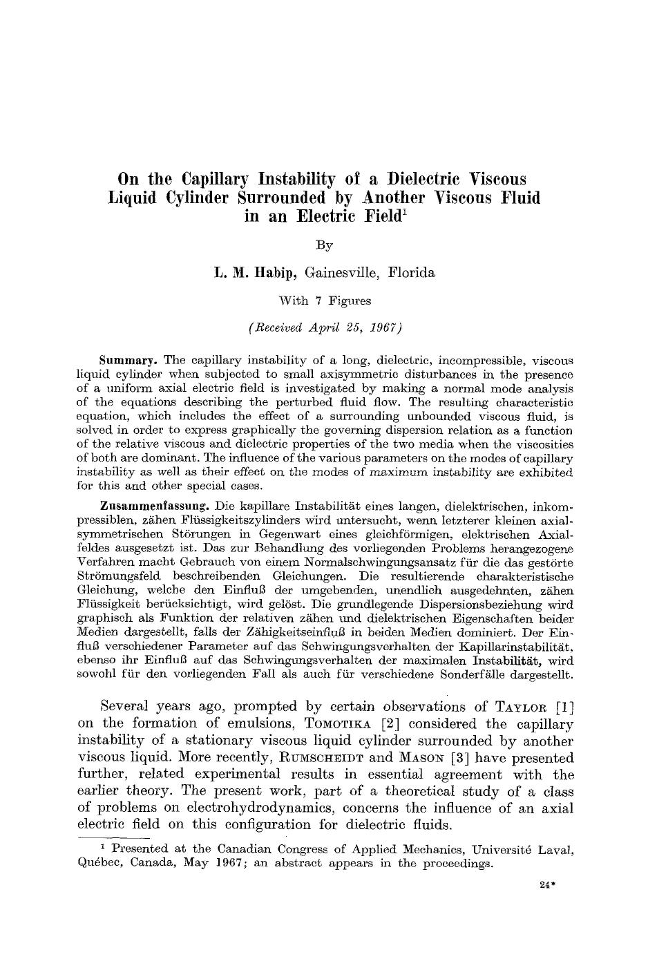 On the capillary instability of a dielectric viscous liquid cylinder surrounded by another viscous fluid in an electric field by Unknown