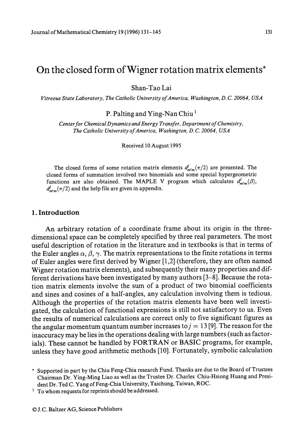On the closed form of Wigner rotation matrix elements by Unknown