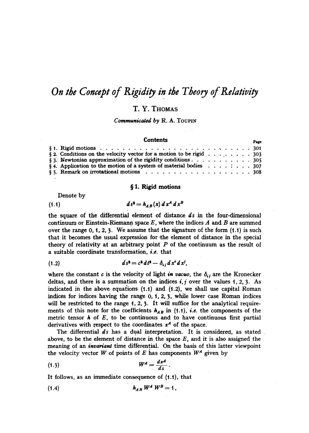 On the concept of rigidity in the theory of relativity by Unknown