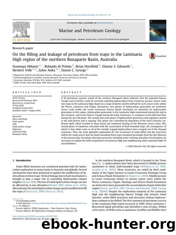 On the filling and leakage of petroleum from traps in the Laminaria High region of the northern Bonaparte Basin, Australia by unknow