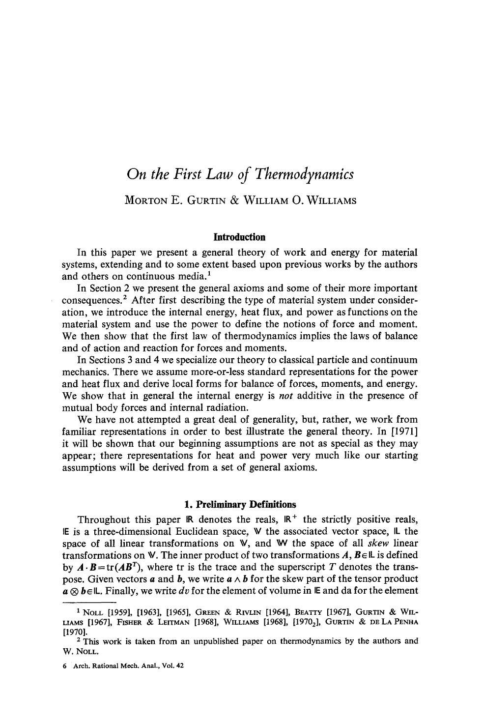 On the first law of thermodynamics by Unknown