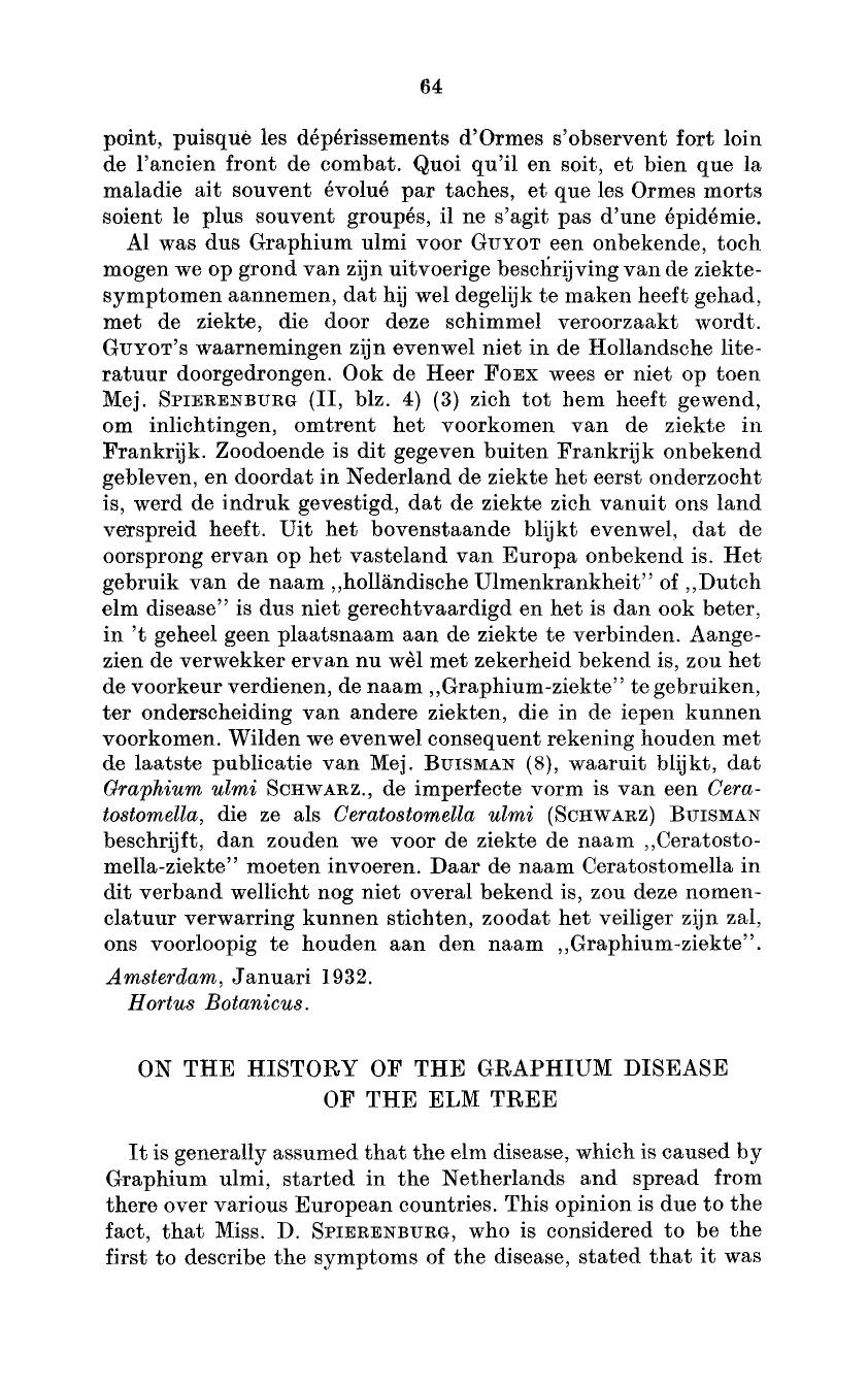 On the history of the Graphium disease Of The Elm Tree by Unknown